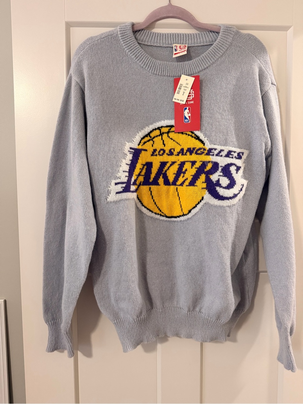 Men’s Los Angeles Lakers Light Gray Crewneck Sweater NWT